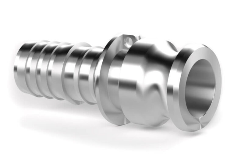 Han-kobling E - slangeende. Aluminium