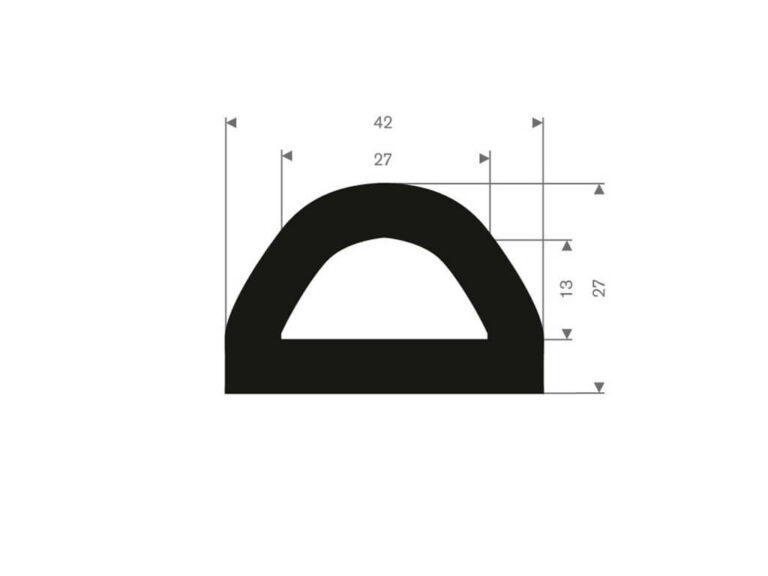 Cellegummiliste D-profil selvklæbende 12X25 mm