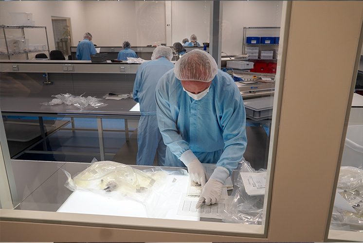 Billede af produktion i renrum